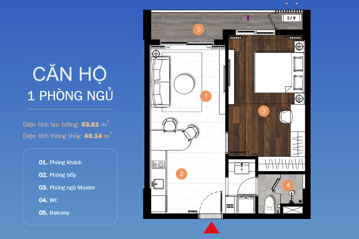 Nhà mẫu căn 1PN Fiato Airport City